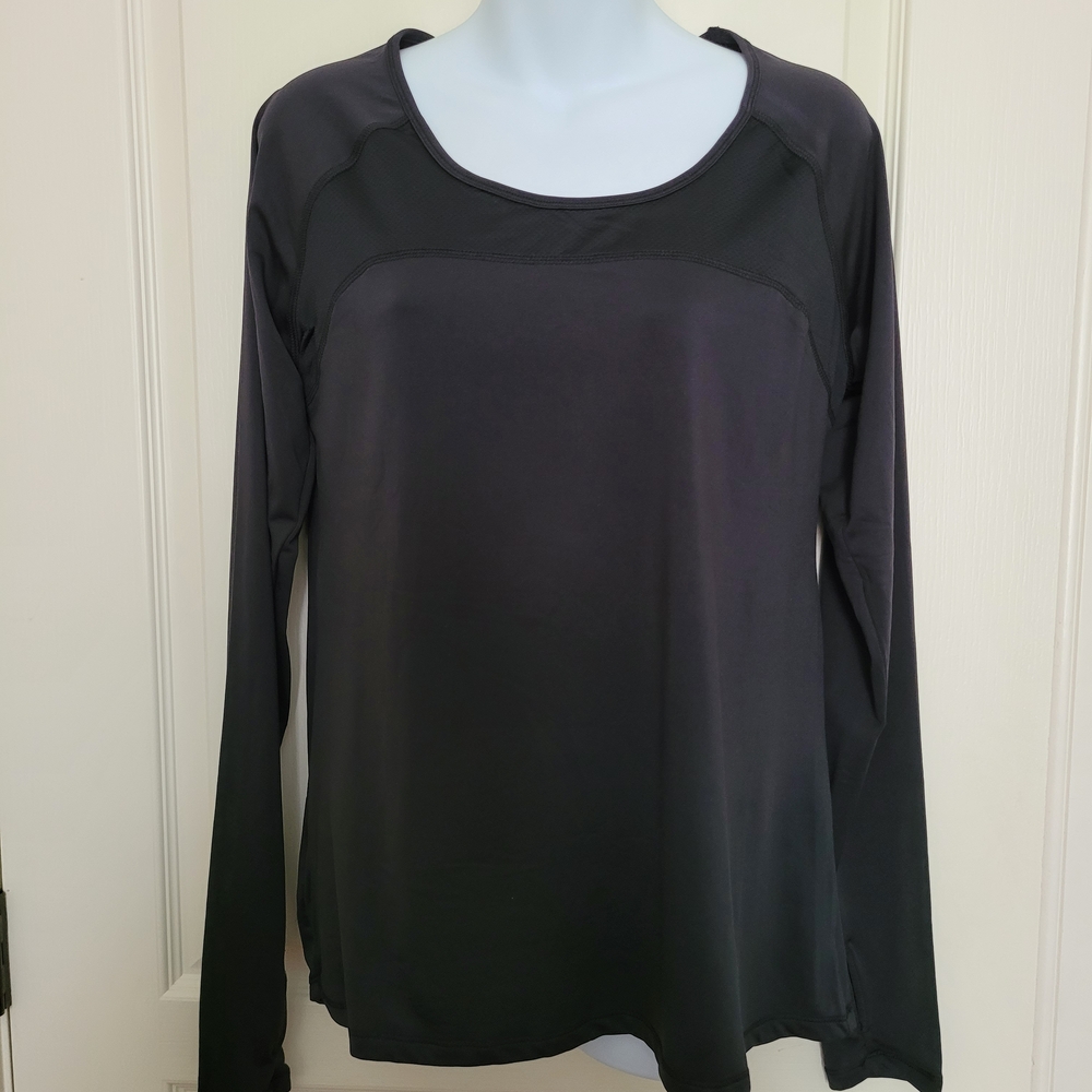Marika Platinum Black Dry Wik Performance Athletic Top, Sz L, EUC